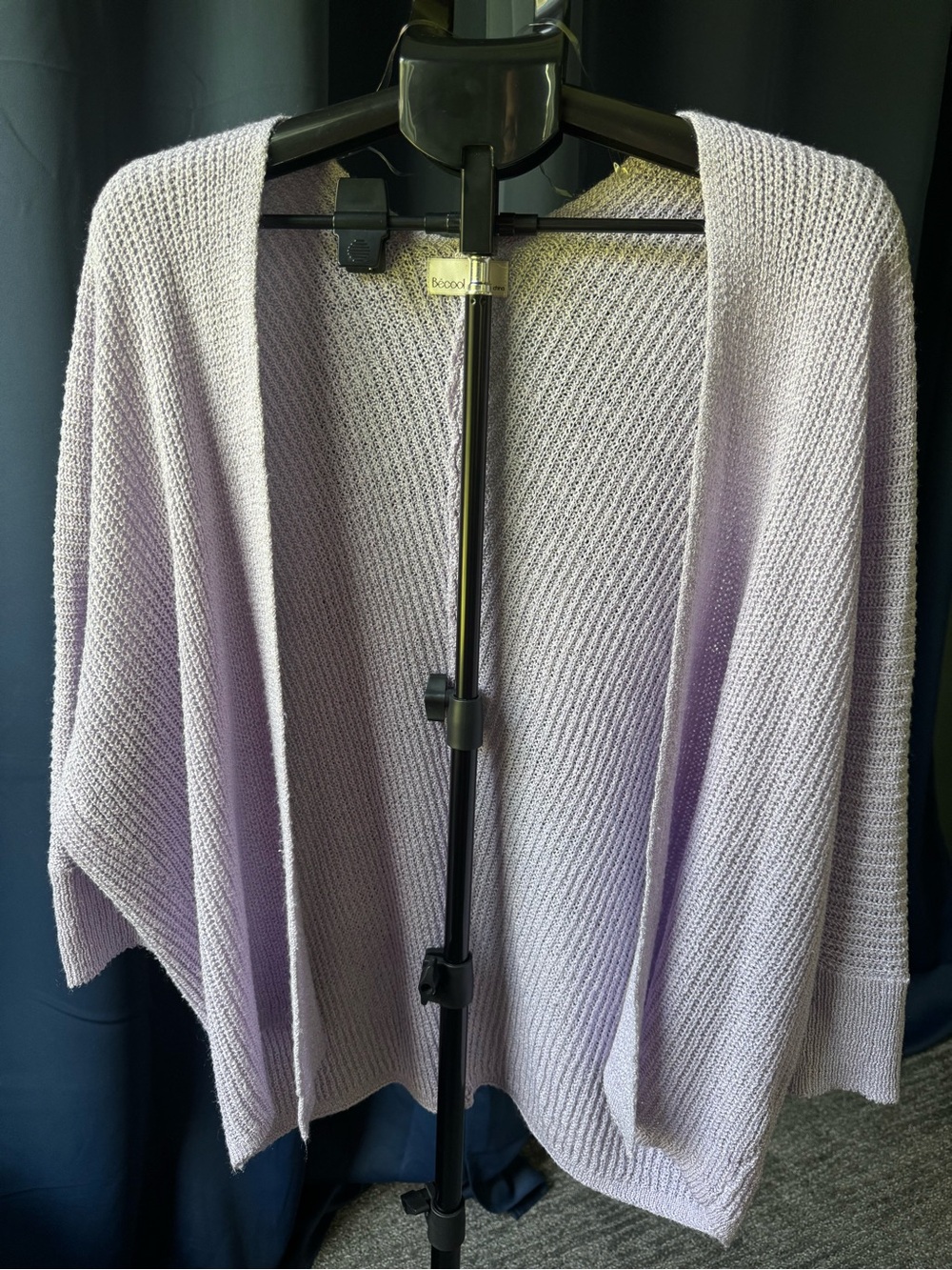 Be Cool Light Purple Size M/L Dolman Sleeve Open Front 3/4 sleeve Caridgan